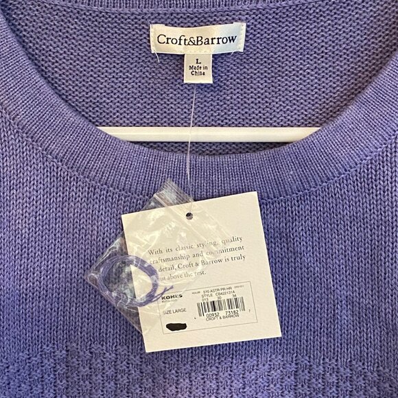 NWT Periwinkle 3/4" Sleeve Cotton Sweater - Great for Spring/Summer - Picture 2 of 3